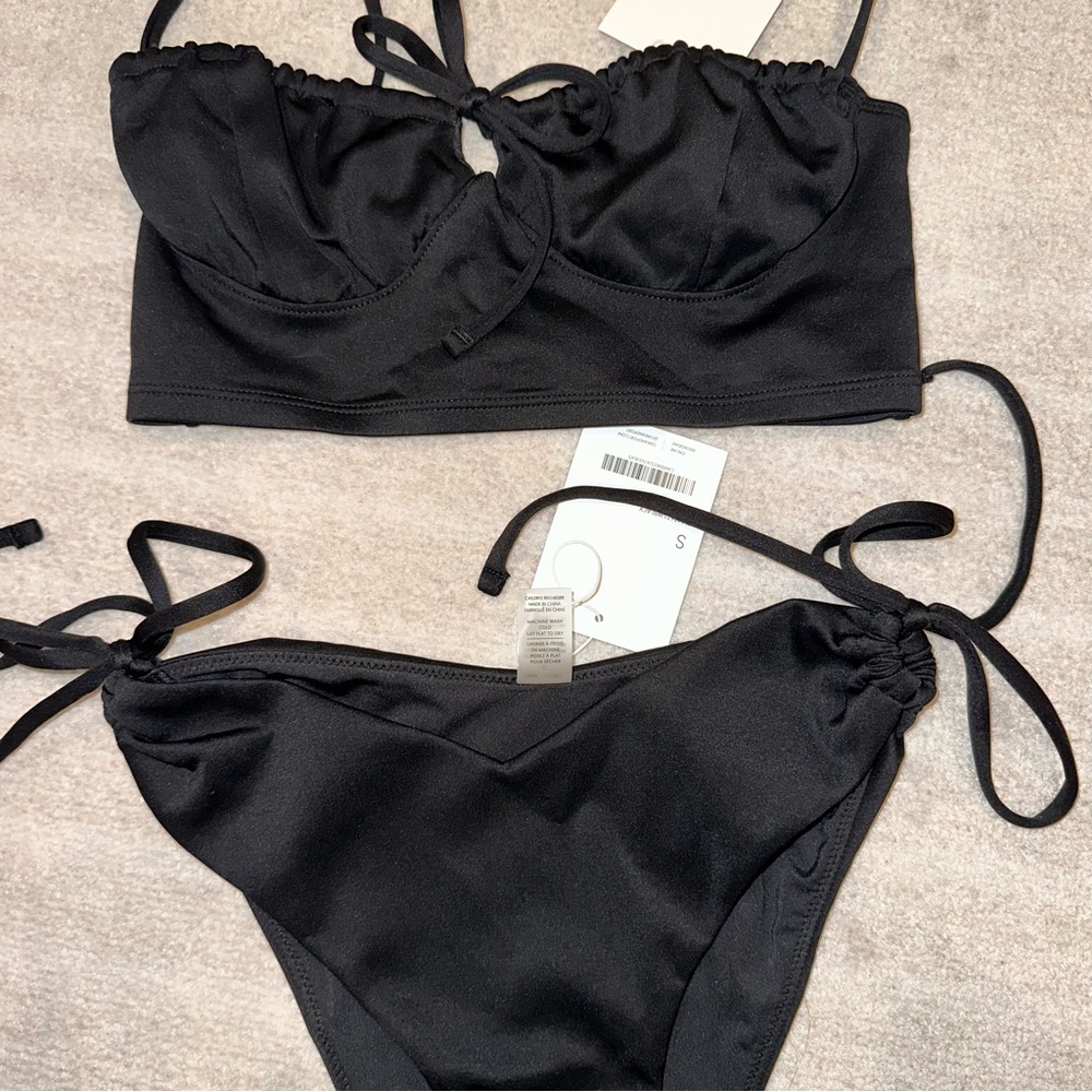 Black Bikini Set bustier bikini